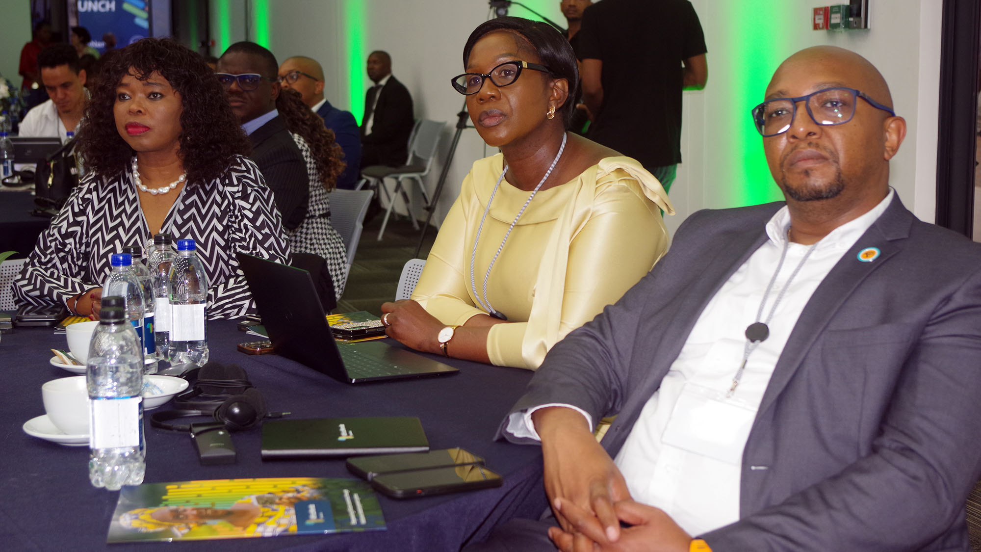 R-L: FNB Eswatini CEO Thokozani ‘TK’ Dlamini EswatiniBank MD Nozizwe Mulela and Nedbank Eswatini MD Fikile Nkosi following proceedings during the event yesterday. 